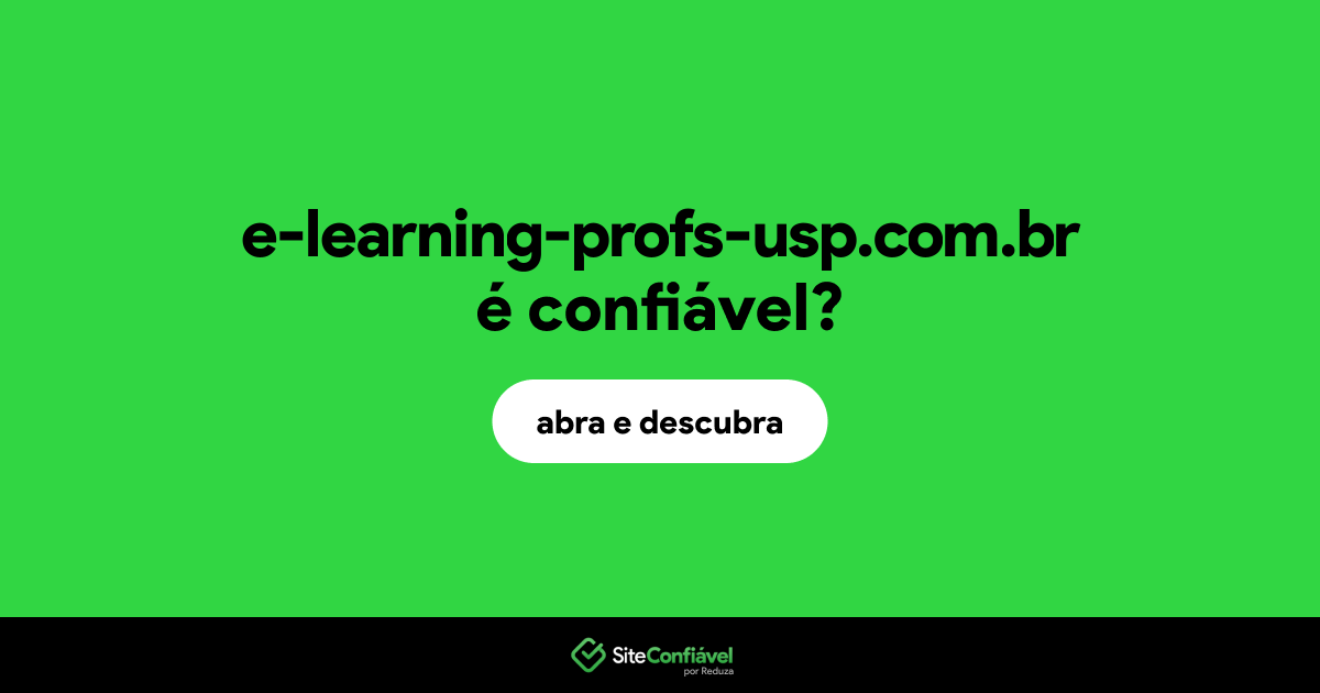 O site e-learning-profs-usp.com.br é confiável?