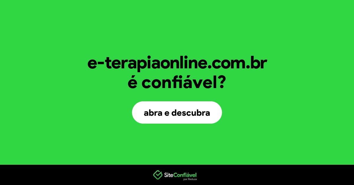 O site e-terapiaonline.com.br é confiável?