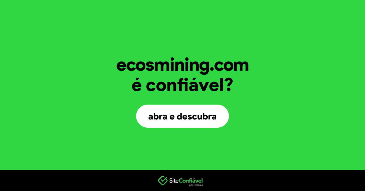 O site ecosmining.com é confiável?