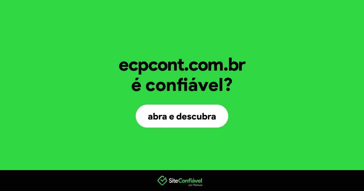 O site ecpcont.com.br é confiável?