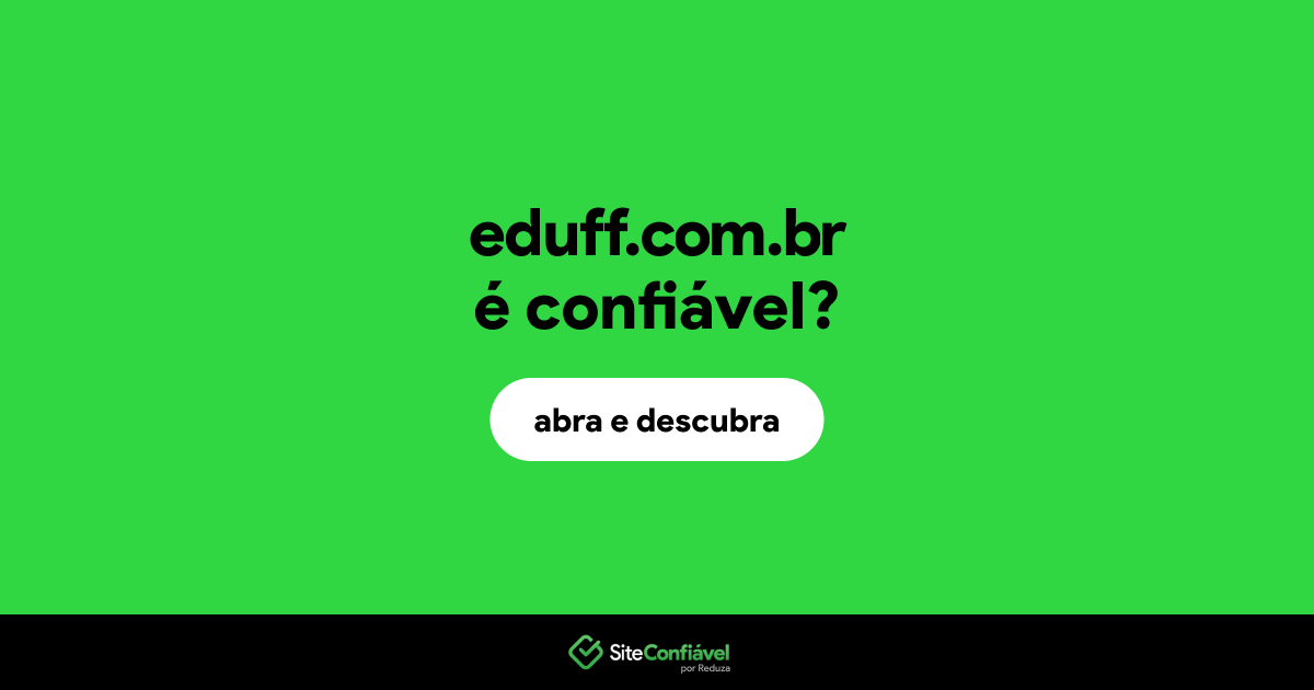 O site eduff.com.br é confiável?