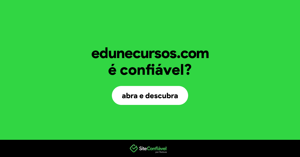 O site edunecursos.com é confiável?