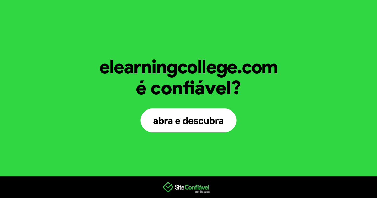 O site elearningcollege.com é confiável?