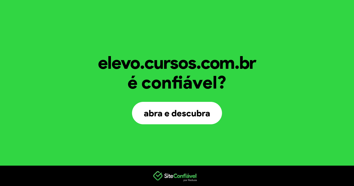 O site elevo.cursos.com.br é confiável?