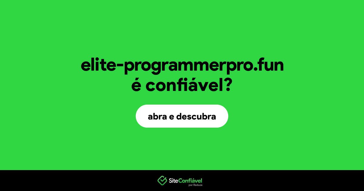 O site elite-programmerpro.fun é confiável?