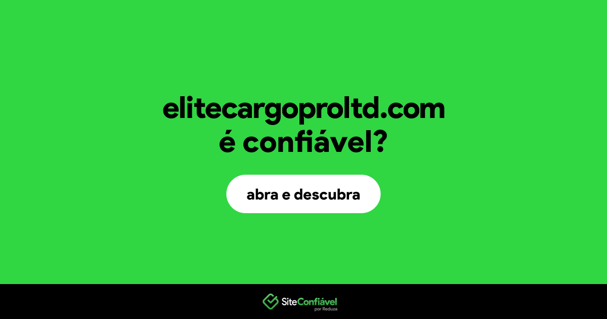 O site elitecargoproltd.com é confiável?