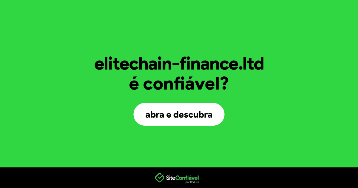 O site elitechain-finance.ltd é confiável?
