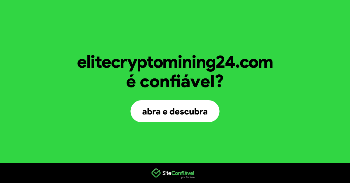 O site elitecryptomining24.com é confiável?