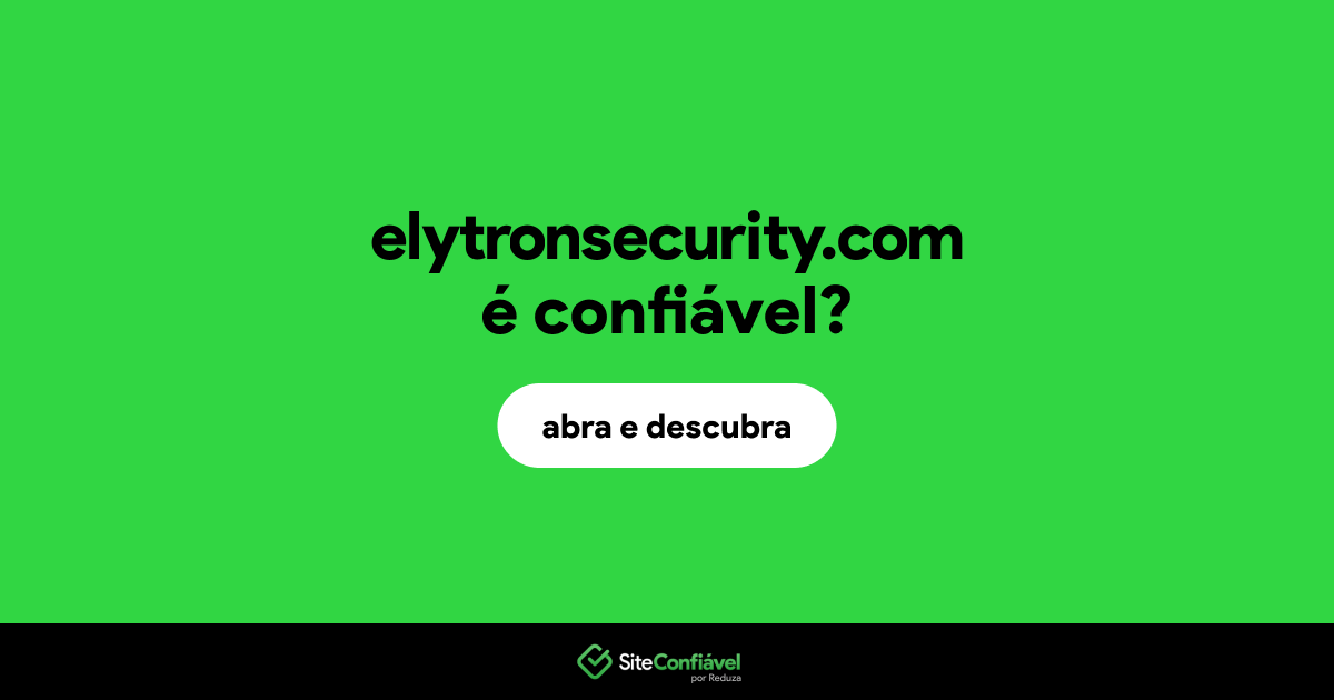 O site elytronsecurity.com é confiável?