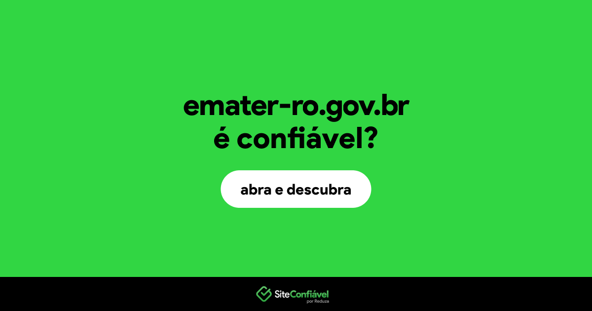 O site emater-ro.gov.br é confiável?