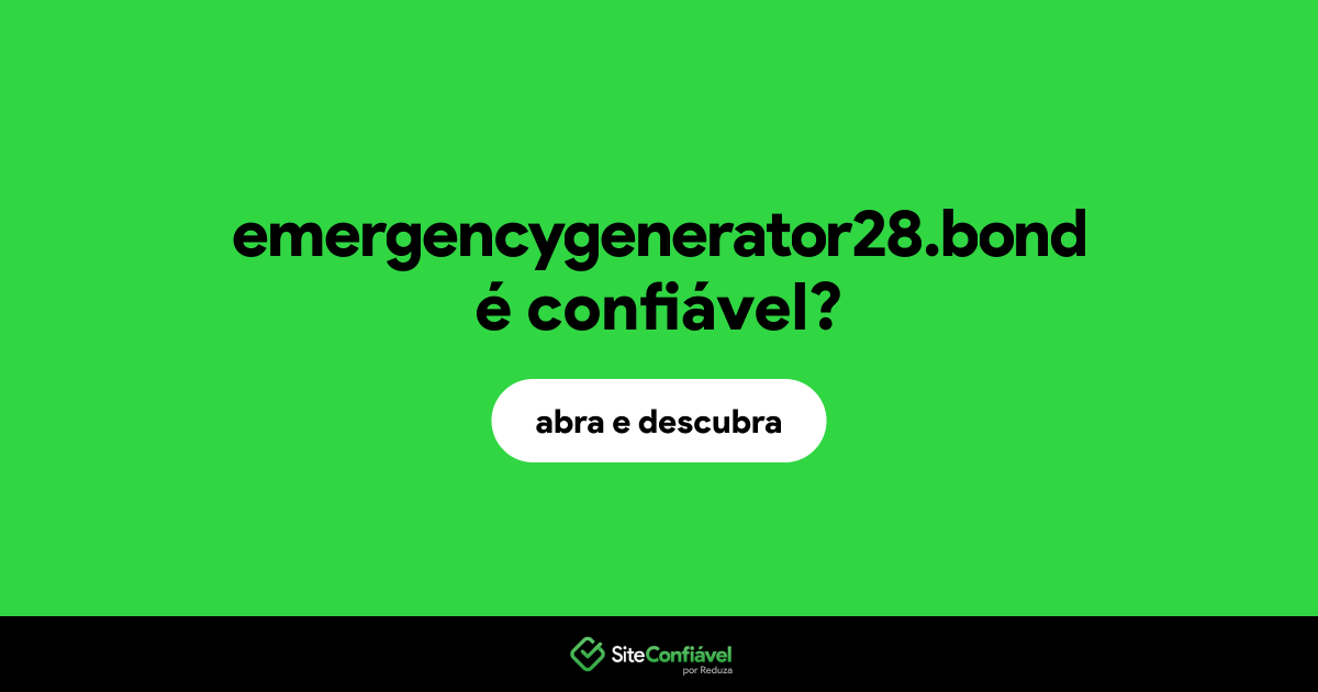O site emergencygenerator28.bond é confiável?