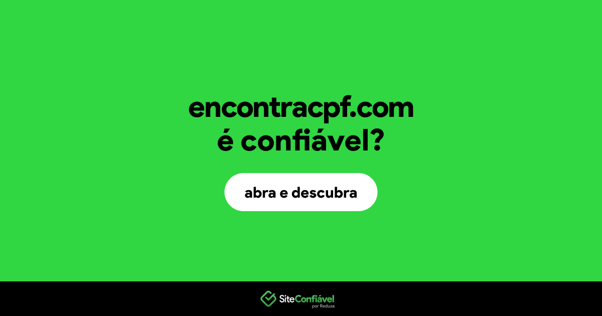O site encontracpf.com é confiável?