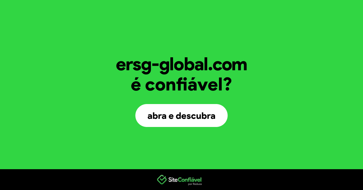 O site ersg-global.com é confiável?