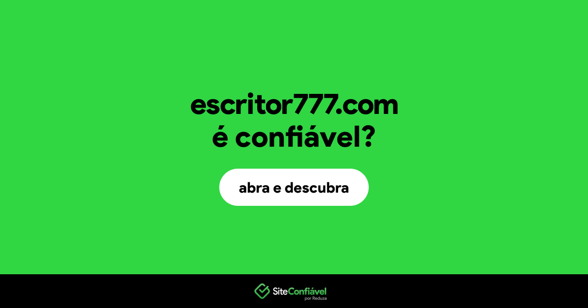 O site escritor777.com é confiável?