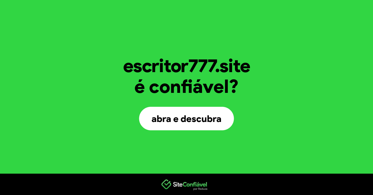 O site escritor777.site é confiável?