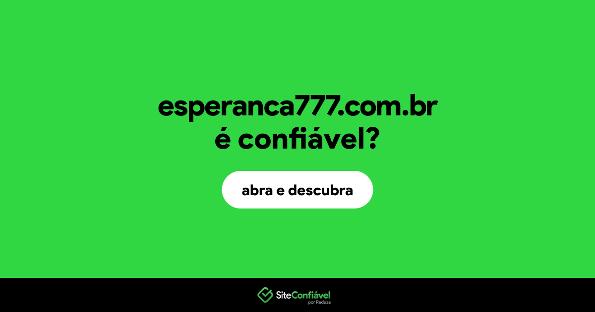 O site esperanca777.com.br é confiável?