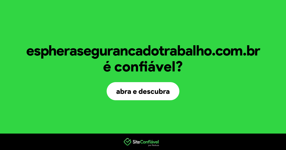 O site espherasegurancadotrabalho.com.br é confiável?