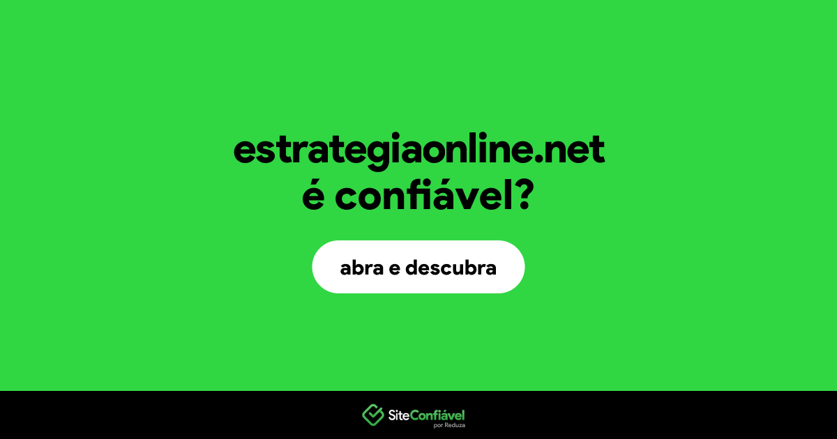 O site estrategiaonline.net é confiável?