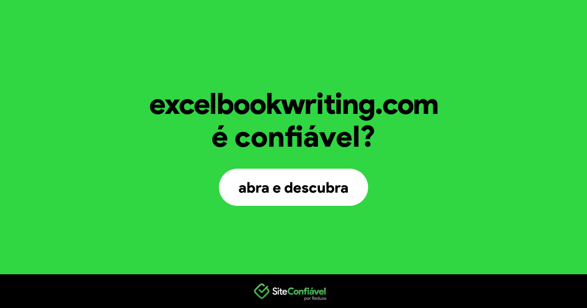 O site excelbookwriting.com é confiável?