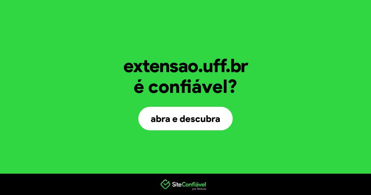 O site extensao.uff.br é confiável?