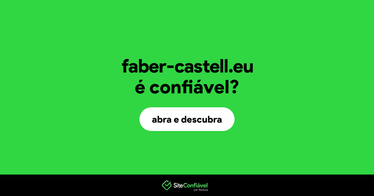 O site faber-castell.eu é confiável?