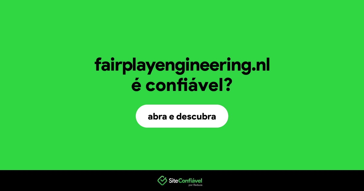 O site fairplayengineering.nl é confiável?
