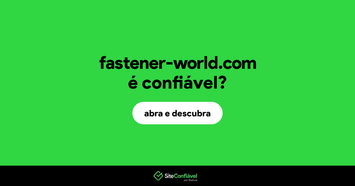 O site fastener-world.com é confiável?
