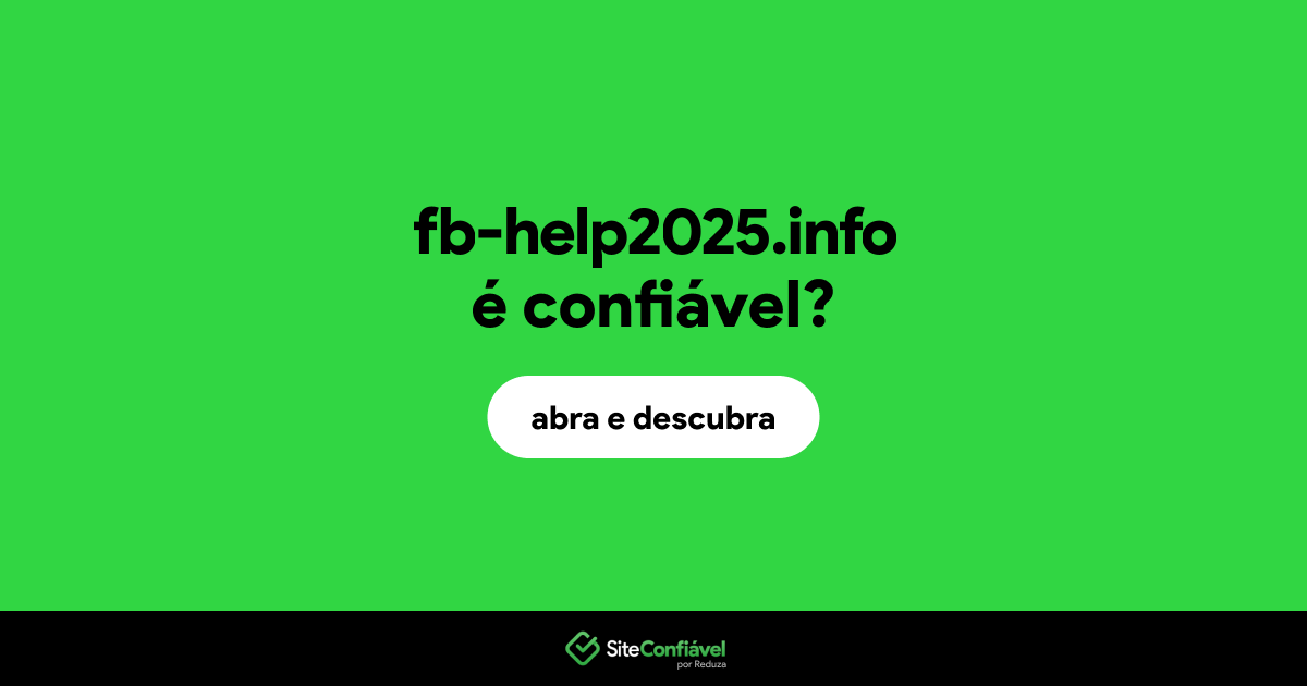 O site fb-help2025.info é confiável?