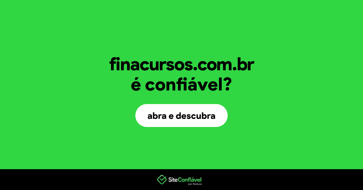 O site finacursos.com.br é confiável?