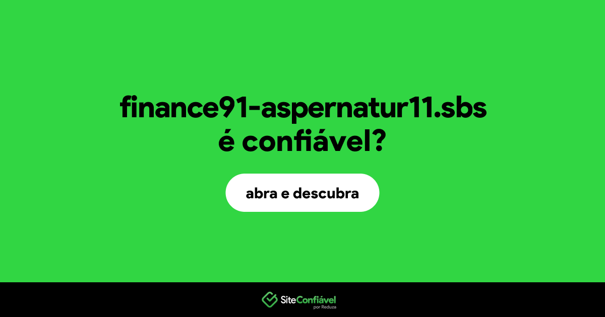 O site finance91-aspernatur11.sbs é confiável?