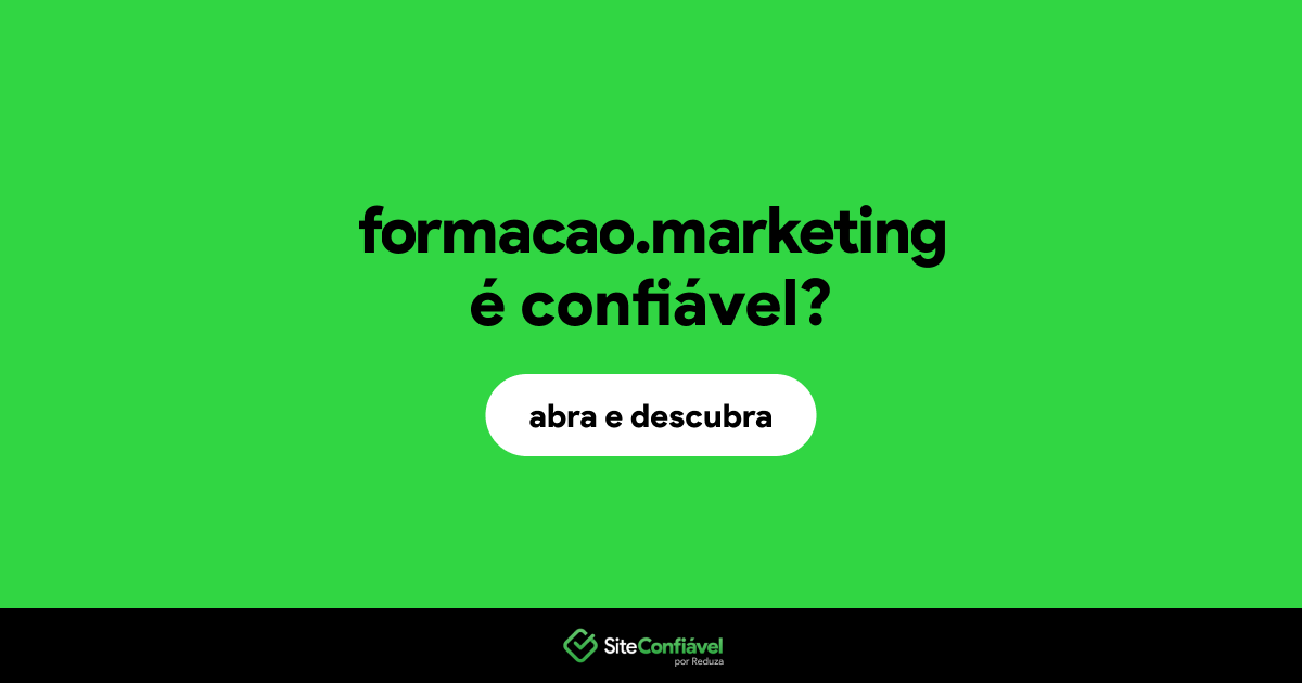 O site formacao.marketing é confiável?