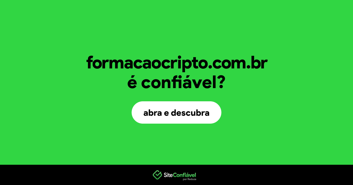 O site formacaocripto.com.br é confiável?
