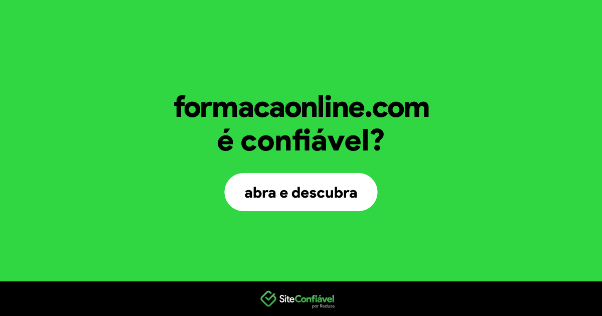 O site formacaonline.com é confiável?