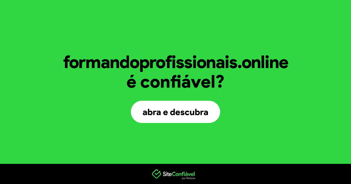 O site formandoprofissionais.online é confiável?