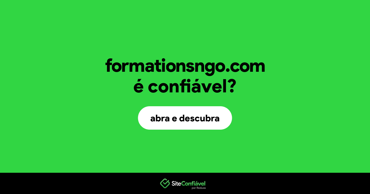 O site formationsngo.com é confiável?