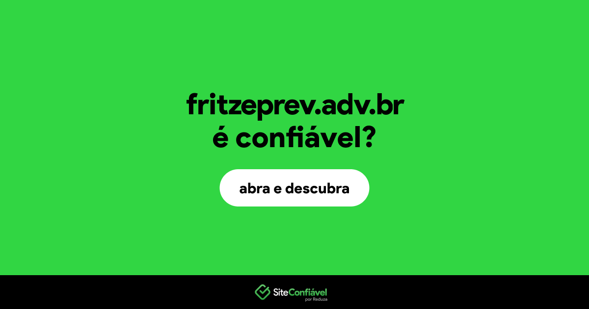 O site fritzeprev.adv.br é confiável?