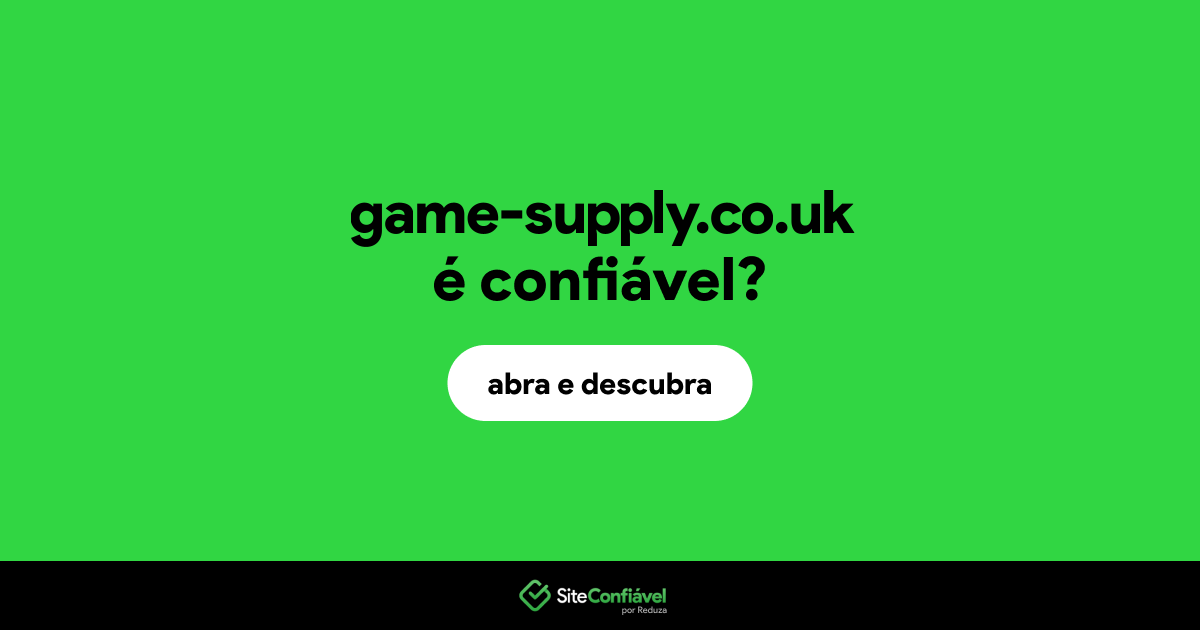 O site game-supply.co.uk é confiável?