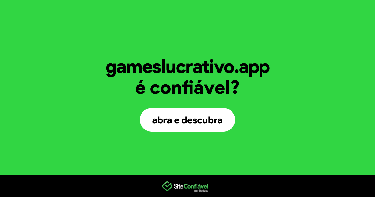 O site gameslucrativo.app é confiável?