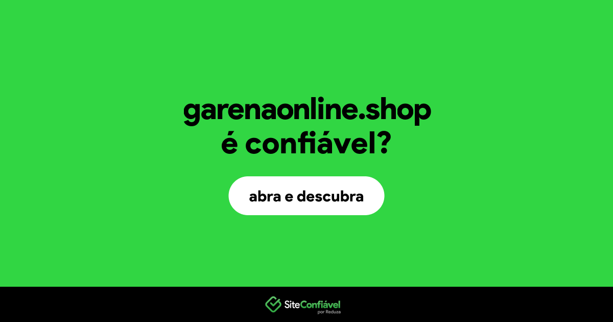 O site garenaonline.shop é confiável?