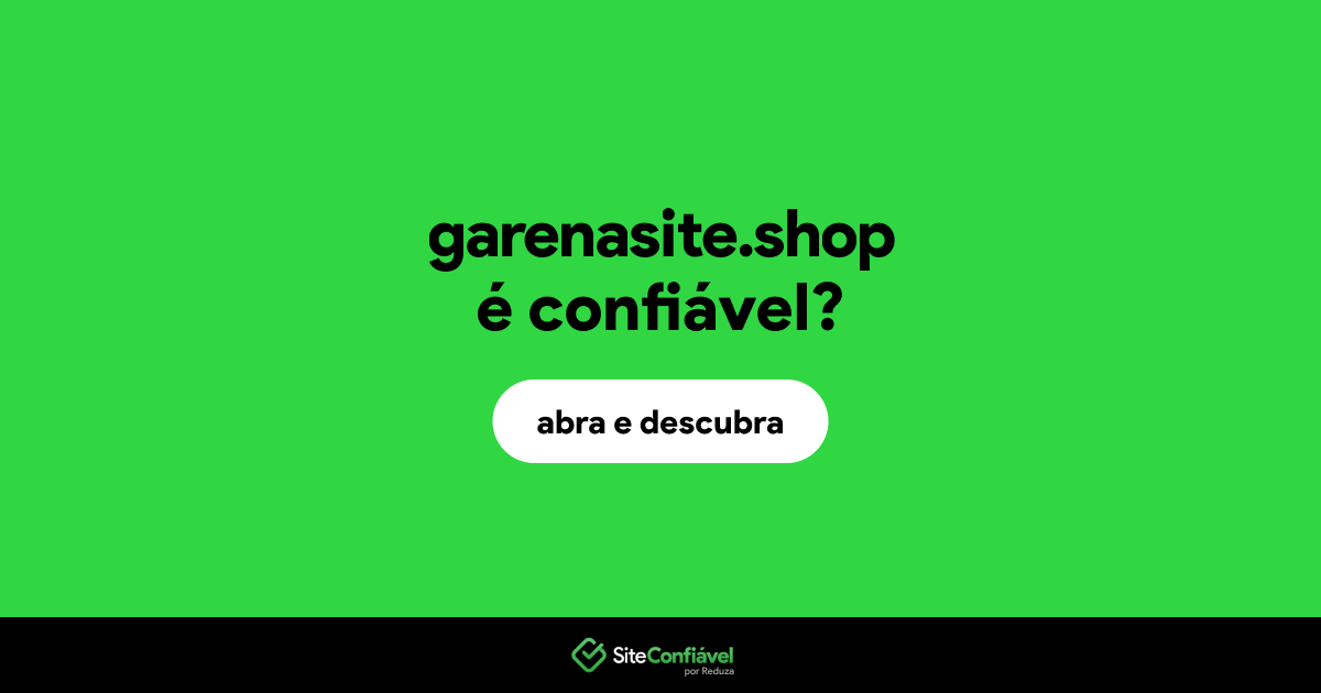 O site garenasite.shop é confiável?