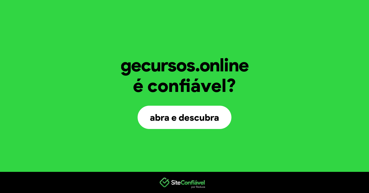 O site gecursos.online é confiável?