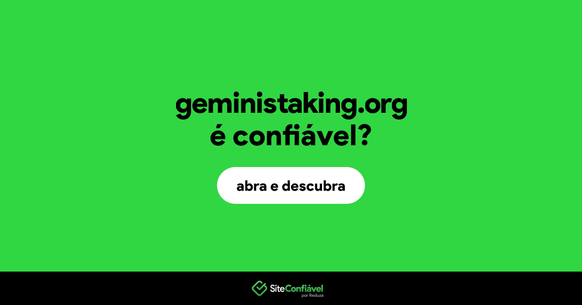 O site geministaking.org é confiável?