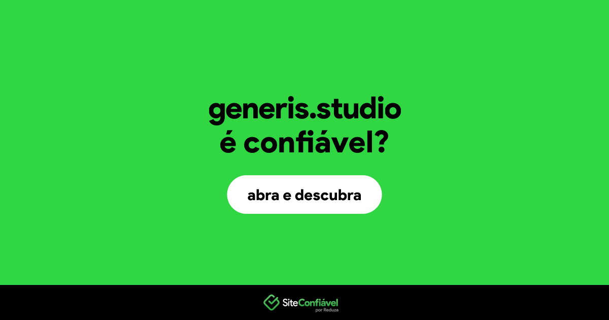 O site generis.studio é confiável?