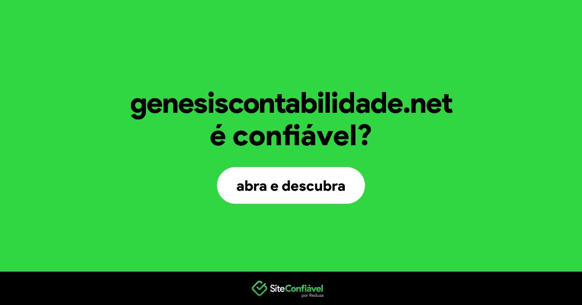 O site genesiscontabilidade.net é confiável?