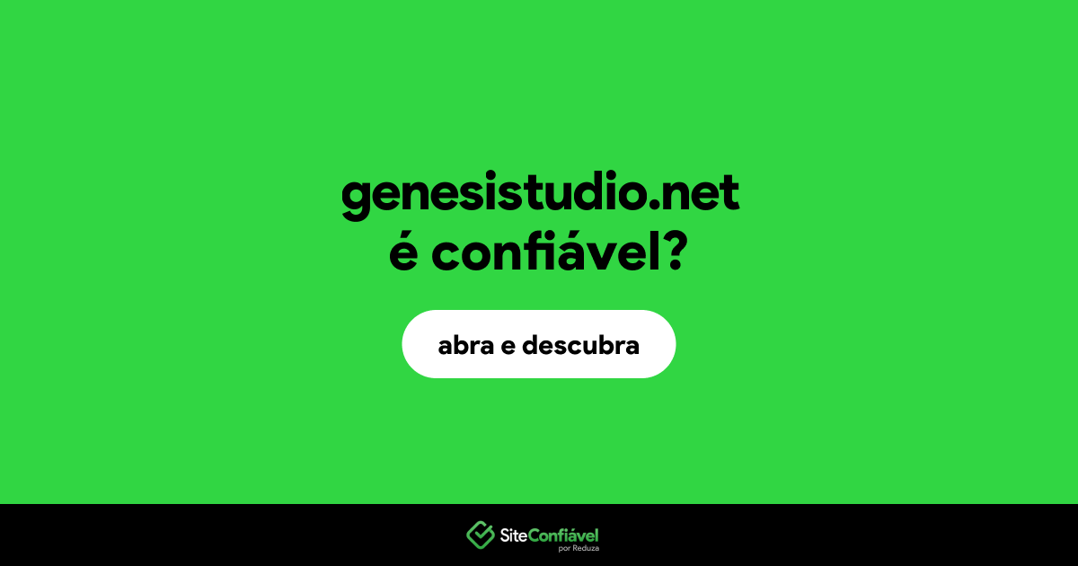 O site genesistudio.net é confiável?