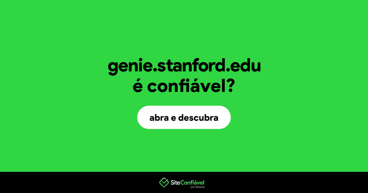 O site genie.stanford.edu é confiável?