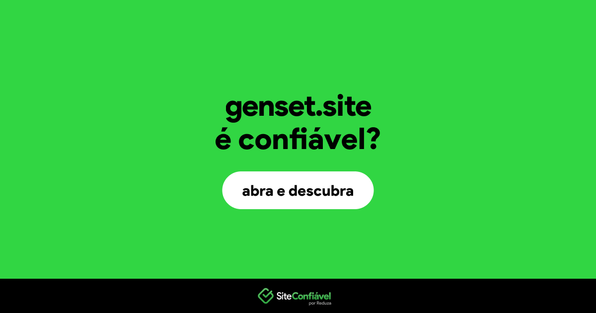 O site genset.site é confiável?