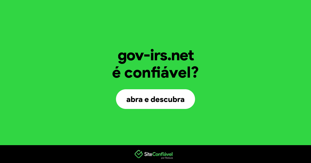 O site gov-irs.net é confiável?