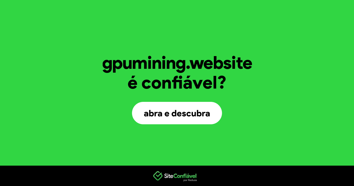 O site gpumining.website é confiável?