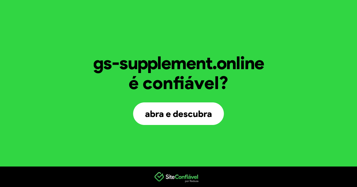 O site gs-supplement.online é confiável?